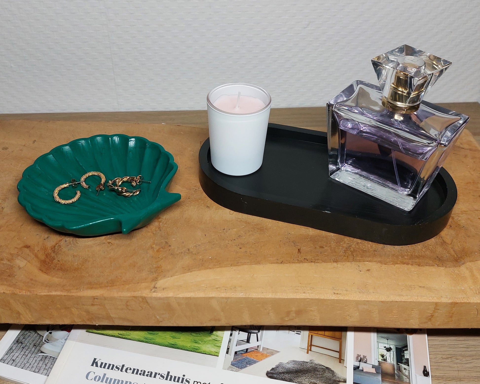 Accessoireset - Tweedelig - Zwart/Groen Effen Acrylwereld.nl