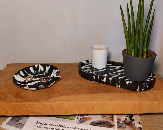 Luxe Accessoireset - Tweedelig - Zwart/Wit Zebra