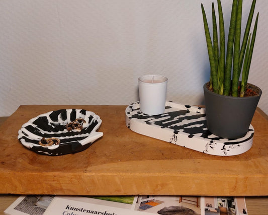 Luxe Accessoireset - Tweedelig - Wit/Zwart Zebra