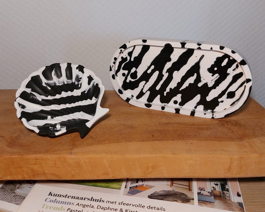 Luxe Accessoireset - Tweedelig - Wit/Zwart Zebra