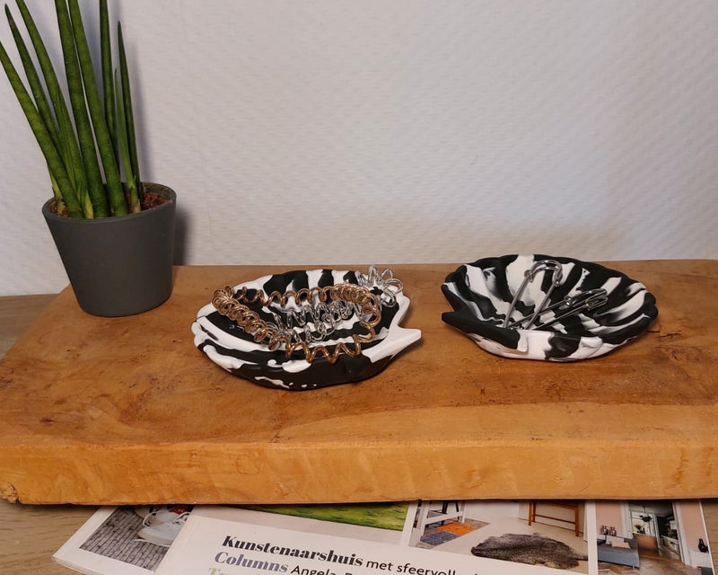 Schelpenset - Tweedelig - Zwart/Wit Zebra