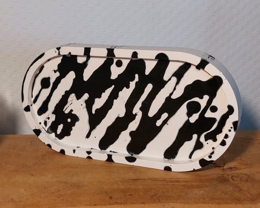 Ovalen Schaaltje - Wit/Zwart Zebra